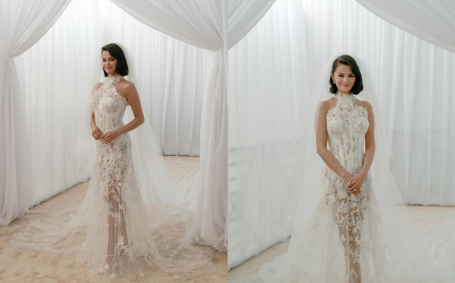 Gaun pengantin Selena Gomez. (Instagram)